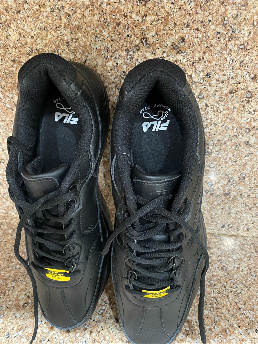 Fila Men's Black Athletic Sneakers with Subtle Yellow Accent brand new!